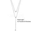 Double Y-shaped Necklace Long Drop Dangle Necklace Delicate Y Chain Necklace Personalized Zircon Pendant Necklaces Choker Trendy Y Necklace Jewelry for Women JN1093A-2