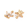 Brass Clear Cubic Zirconia Links Connectors KK-S360-102-2