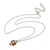 Zinc Alloy Topaz Rhinestone Sport Ball Pendant Cable Chain Necklaces LS-NJEW-U024-01P-06-4