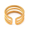 Ion Plating(IP) 304 Stainless Steel Hollow Multi-layer Open Cuff Finger Rings for Women RJEW-S414-19B-G-3