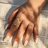 925 Sterling Silver Adjustable Finger Rings for Women RJEW-H257-03G-3