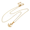 304 Stainless Steel Crystal Rhinestone Anchor Pendant Necklaces LS-NJEW-Z057-01A-G-4