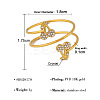 304 Stainless Steel Micro Pave Clear Cubic Zirconia Cuff Open Rings for Women WG6D6AE-06-1