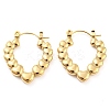 Heart Bubble 304 Stainless Steel Hoop Earrings for Women EJEW-C067-12G-1