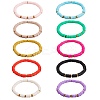 10Pcs 10 Colors Polymer Clay Heishi Beaded Stretch Bracelets BJEW-PH01445-1