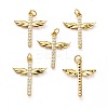 Brass Micro Pave Clear Cubic Zirconia Pendants LS-ZIRC-L100-102G-1