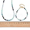 Natural White Jade & Amazonite & Apatite & Lapis Lazuli Round Beaded Necklaces and Bracelet Set SJEW-JS01382-4