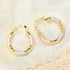 Brass Two Tone Twist Hoop Earrings LS-EJEW-B117-06B-M-3