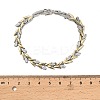 Brass Micro Pave Clear Cubic Zirconia Wheat Link Chain Bracelets for Women LS-BJEW-B145-01-3