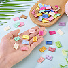 65Pcs 13 Colors Rectangle Hand Made Suede Clothing Label AJEW-TA0002-15-6