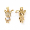 Brass Micro Pave Clear Cubic Zirconia Pendants ZIRC-F135-12G-1