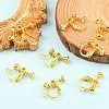 Rack Plated Brass Screw Clip-on Earring Findings KK-YW0001-10G-5