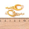 Oval Brass Micro Pave Clear Cubic Zirconia Dangle Stud Earrings EJEW-K322-02G-3