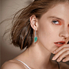 3 Pairs 3 Styles Natural Mixed Gemstone Wings Dangle Earrings with Brass Pins for Women EJEW-FI0003-19-7