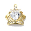 Rack Plating Real 18K Gold Plated Brass Micro Pave Cubic Zirconia Pendants KK-B084-18G-1