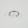 304 Stainless Steel Clear Cubic Zirconia Lip Rings WG22442-05-1