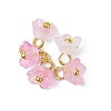60Pcs 12 Colors Frosted Acrylic Flower Charms PALLOY-JF03550-2