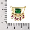Rack Plating Brass Micro Pave Cubic Zirconia & Glass Pendants  KK-Z071-66G-02-3