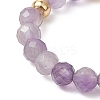 Natural Mixed Gemstone & Pearl Bead Finger Rings for Women RJEW-JR00965-4