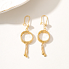 Elegant and Stylish Brass Flat Round Tassel Hoop Earrings IA0853-3