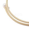 Natural Cultured Freshwater Pearl Bangle with Star Moon Brass Beads BJEW-JB10194-4