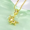 Brass Unicorn Pendant Necklaces for Women NJEW-C071-04G-1