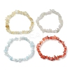 12 Constellation Natural Mixed Gemstone Chip Beaded Stretch Bracelets Sets for Women Men BJEW-JB10264-05-3