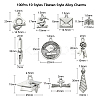 100Pcs 10 Styles Tibetan Style Alloy Pendants TIBEP-CJ0002-63-2
