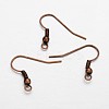 Earring Jewelry Findings Red Copper Iron Earring Hooks X-E135-NFR-3