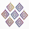 Ion Plating(IP) 304 Stainless Steel Filigree Pendants STAS-T057-04-1