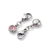 304 Stainless Steel Rhinestone Pendants STAS-D301-25P-19-3