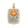 Brass Enamel Pendants KK-U068-13D-01G-1