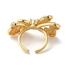 Brass Pave Cubic Zirconia Open Cuff Rings for Women RJEW-M169-04G-2