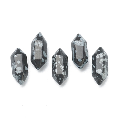 Faceted No Hole Natural Snowflake Obsidian Healing Stones LS-G-K034-20mm-09-1