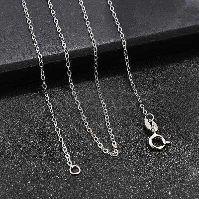 Anti-Tarnish Rhodium Plated Sterling Silver Necklaces X-STER-M034-32A-1