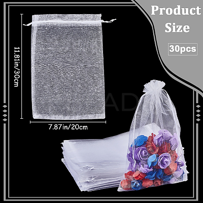 30pcs Large Organza Pouches Portable Shoes Bag Travel Storage Drawstring Bags OP-SP0001-03A-01-1