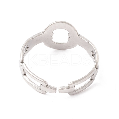 Non-Tarnish 304 Stainless Steel Cuff Ring RJEW-F121-05P-1