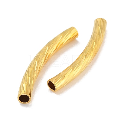 Brass Curved Tube Beads KK-B120-01F-G-1