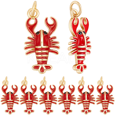 10Pcs Brass Enamel Pendants KK-BBC0025-02-1