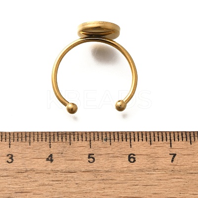 304 Stainless Steel Open Cuff Ring Components STAS-M057-01D-G-1