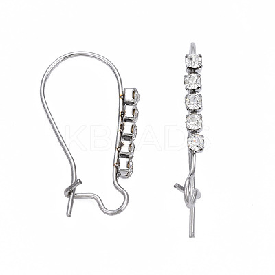 304 Stainless Steel Hoop Earrings Findings Kidney Ear Wires STAS-N092-138B-01-1