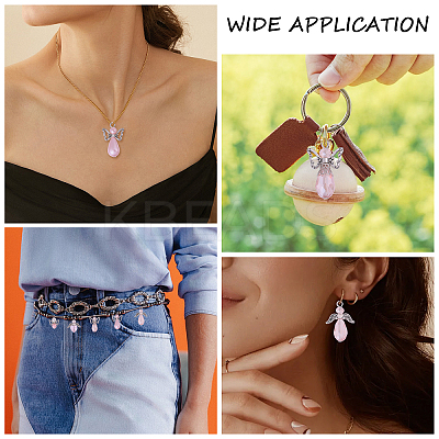 60Pcs 5 Styles Tibetan Style Alloy Butterfly Bead & ABS Plastic Pearl & Glass Pendants PALLOY-CA00015-1