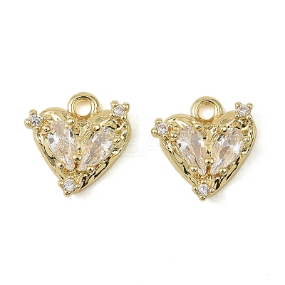 Brass Micro Pave Cubic Zirconia Charms LS-KK-C107-14B-G-1