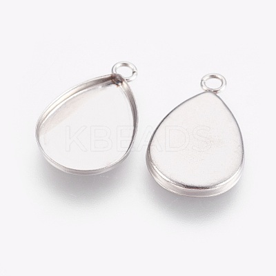 Tarnish Resistant 304 Stainless Steel Pendant Cabochon Settings STAS-F167-23P-1