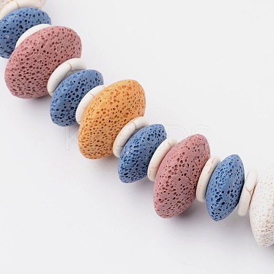 Natural Lava Rock Bib Statement Necklaces NJEW-O092-03-1