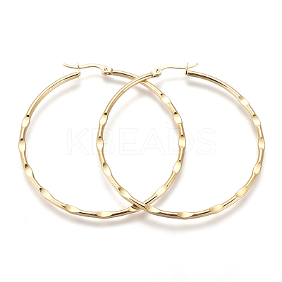 201 Stainless Steel Big Hoop Earrings EJEW-A054-08A-G-1