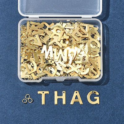 104Pcs 26 Styles Letter A~Z 304 Stainless Steel Alphabet Letter Charms STAS-FS0001-66-1