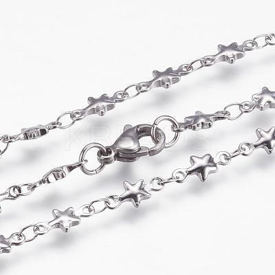 Non-Tarnish 304 Stainless Steel Chain Necklaces STAS-P164-26P-1