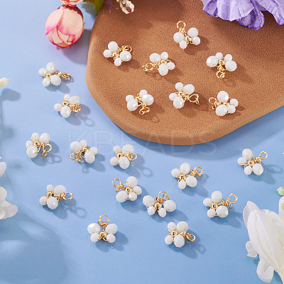 20Pcs Glass Pendants PALLOY-TAC0214-1