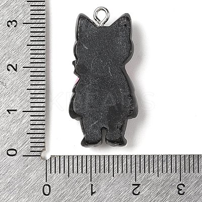 Opaque Resin Cat Pendants RESI-S399-07C-1
